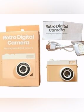 GEMS Retro Digital Camera
1080p HD Y2K Digicam Selfie Camera Cream
New in Box